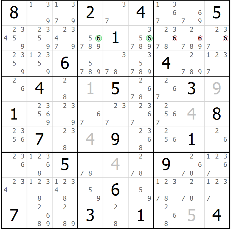 Position des candidats pour la solution de la Gr 12 page 15 du magazine de sudoku Virtuose n° 117