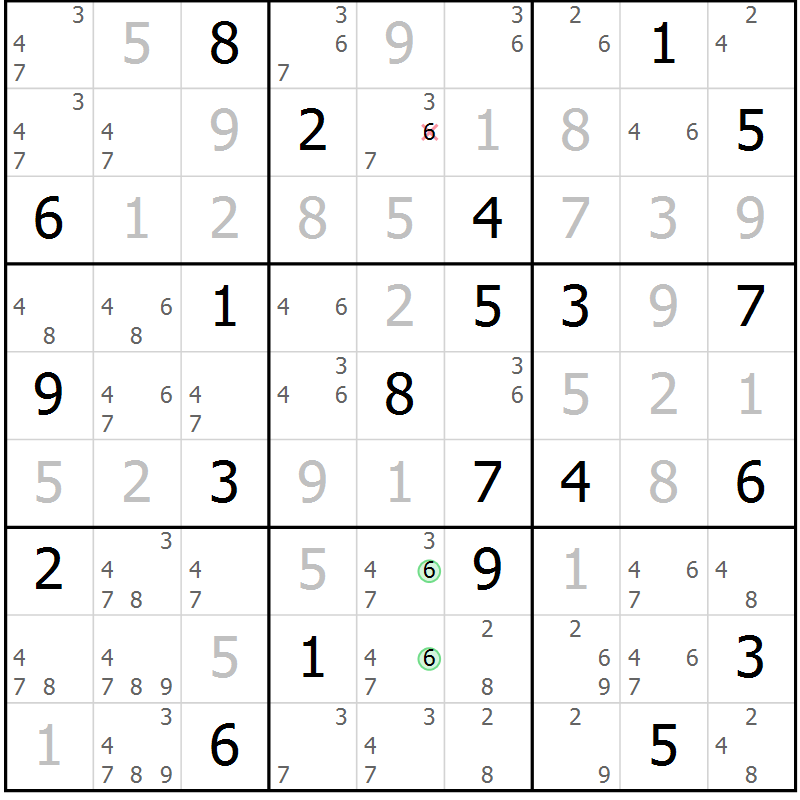 Position des candidats pour la solution de la Gr 17 page 20 du magazine de sudoku Virtuose n° 117
