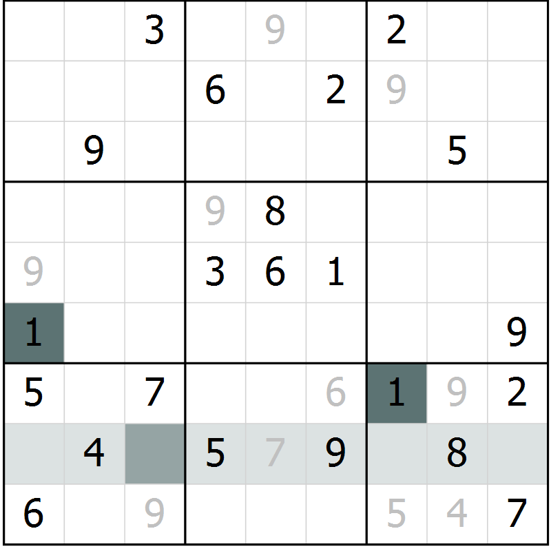 Position des candidats pour la solution de la Gr 2 page 5 du magazine de sudoku Virtuose n° 117