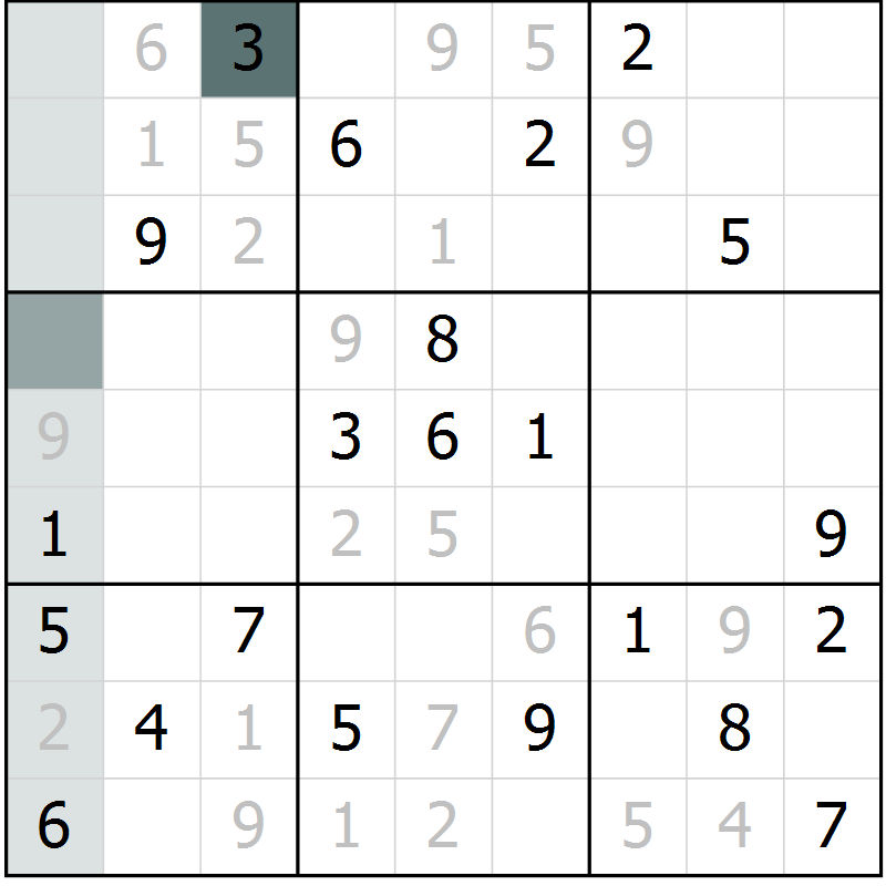 Position des candidats pour la solution de la Gr 2 page 5 du magazine de sudoku Virtuose n° 117