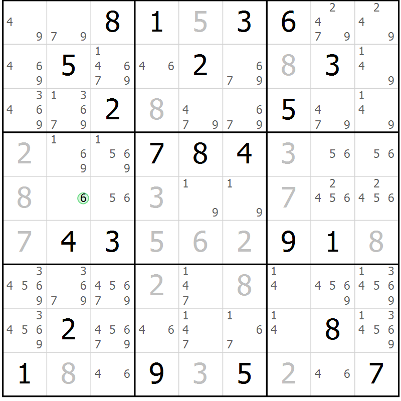 Position des candidats pour la solution de la Gr 21 page 24 du magazine de sudoku Virtuose n° 117