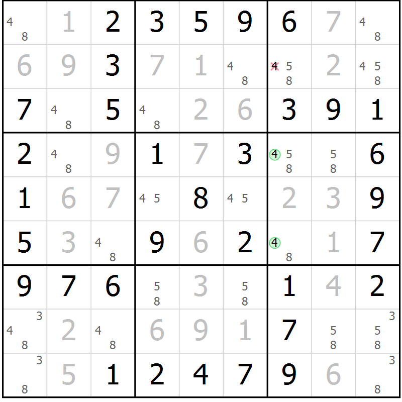 Position des candidats pour la solution de la Gr 24 page 27 du magazine de sudoku Virtuose n° 117