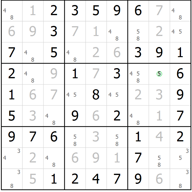 Position des candidats pour la solution de la Gr 24 page 27 du magazine de sudoku Virtuose n° 117