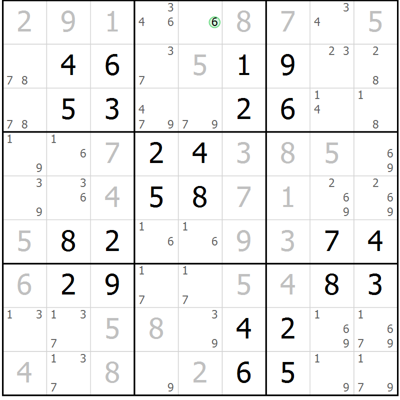 Position des candidats pour la solution de la Gr 25 page 28 du magazine de sudoku Virtuose n° 117