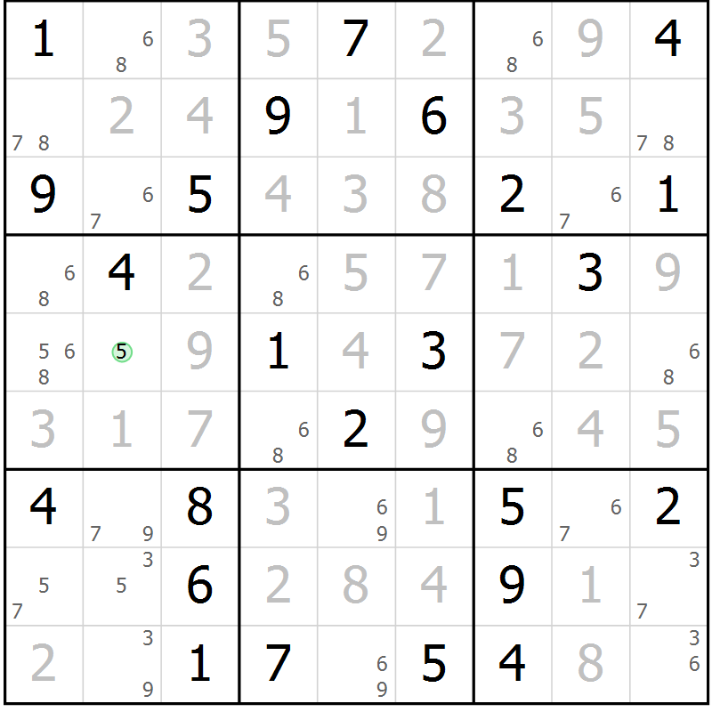 Position des candidats pour la solution de la Gr 26 page 29 du magazine de sudoku Virtuose n° 117