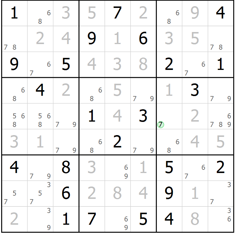Position des candidats pour la solution de la Gr 26 page 29 du magazine de sudoku Virtuose n° 117