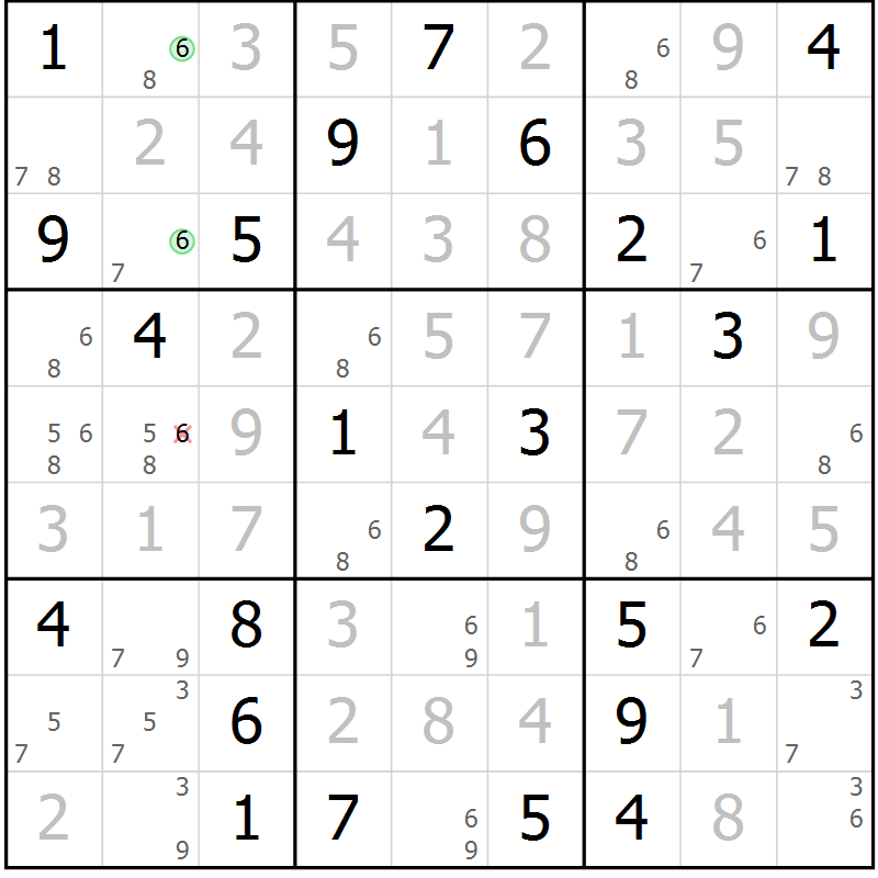 Position des candidats pour la solution de la Gr 26 page 29 du magazine de sudoku Virtuose n° 117