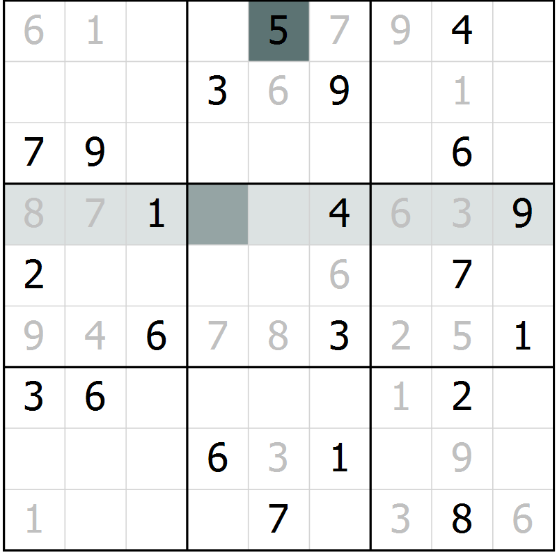 Position des candidats pour la solution de la Gr 3 page 6 du magazine de sudoku Virtuose n° 117