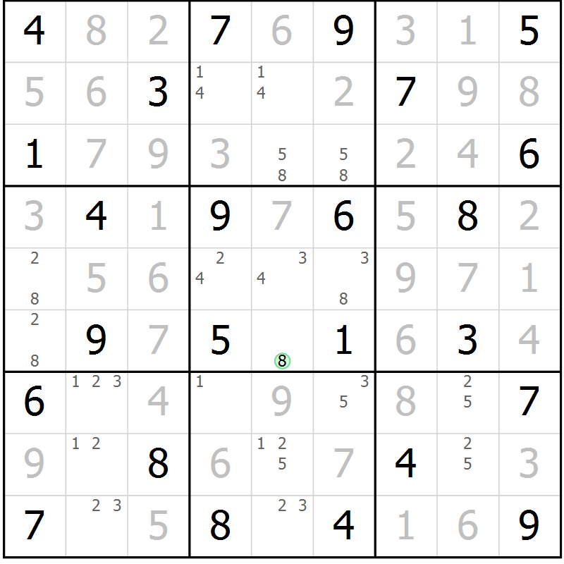 Position des candidats pour la solution de la Gr 30 page 33 du magazine de sudoku Virtuose n° 117