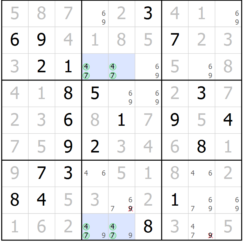 Position des candidats pour la solution de la Gr 31 page 34 du magazine de sudoku Virtuose n° 117