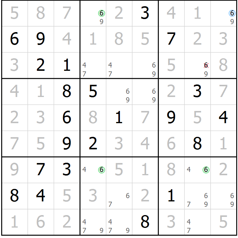Position des candidats pour la solution de la Gr 31 page 34 du magazine de sudoku Virtuose n° 117