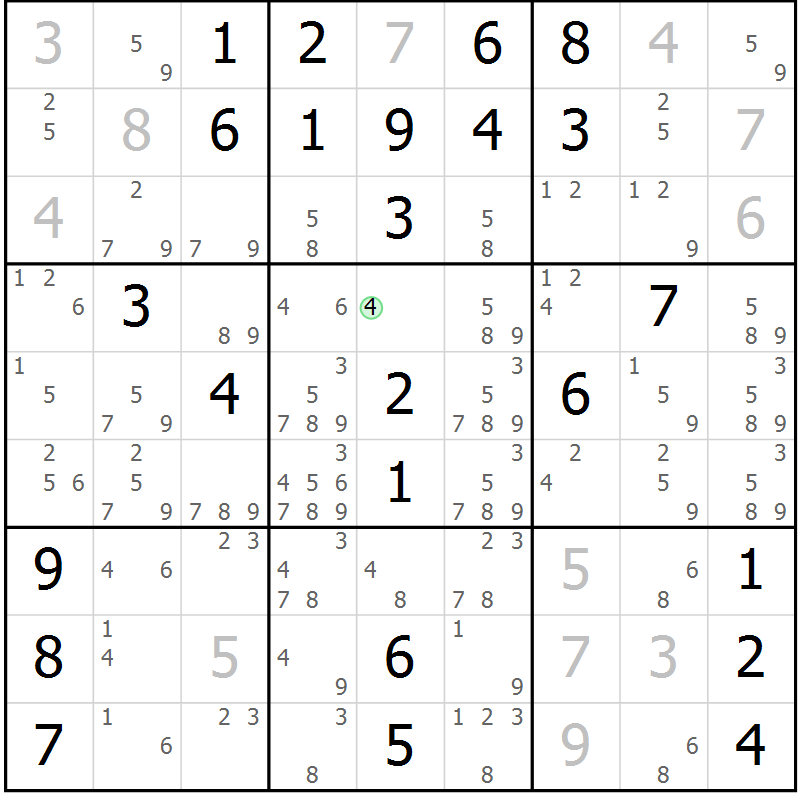 Position des candidats pour la solution de la Gr 32 page 35 du magazine de sudoku Virtuose n° 117