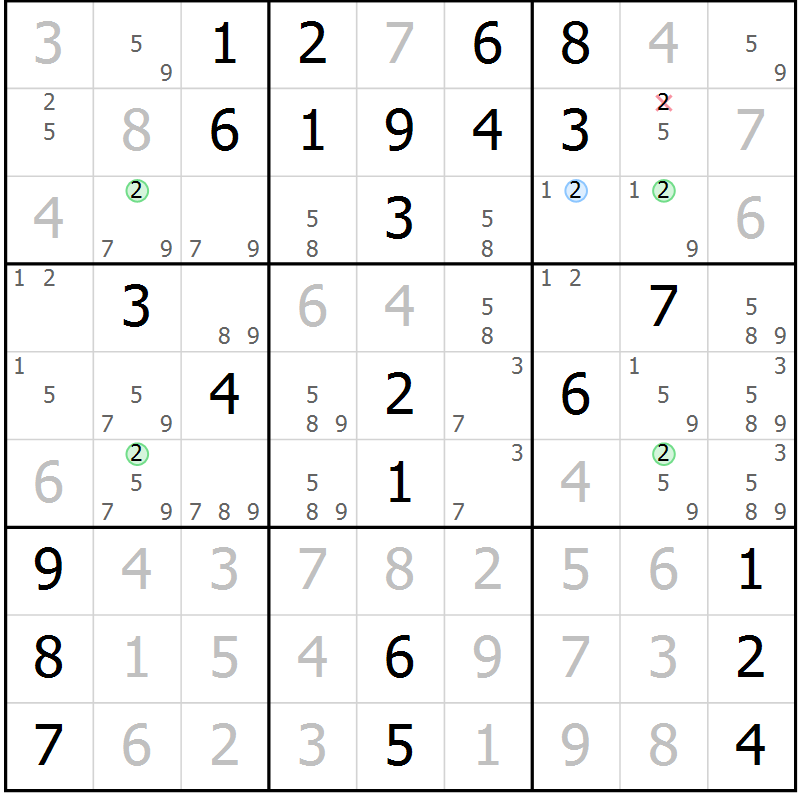 Position des candidats pour la solution de la Gr 32 page 35 du magazine de sudoku Virtuose n° 117