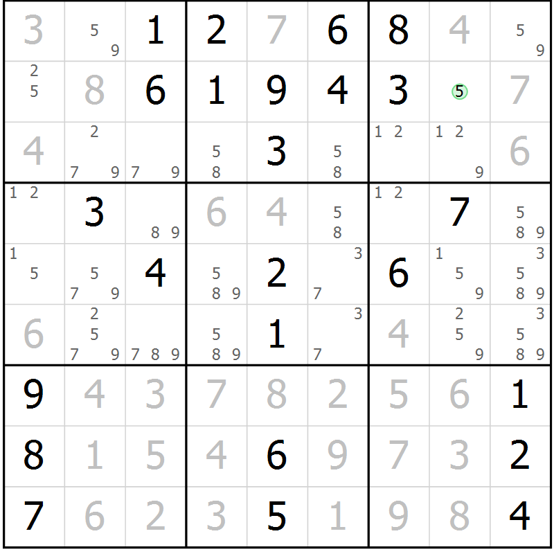 Position des candidats pour la solution de la Gr 32 page 35 du magazine de sudoku Virtuose n° 117