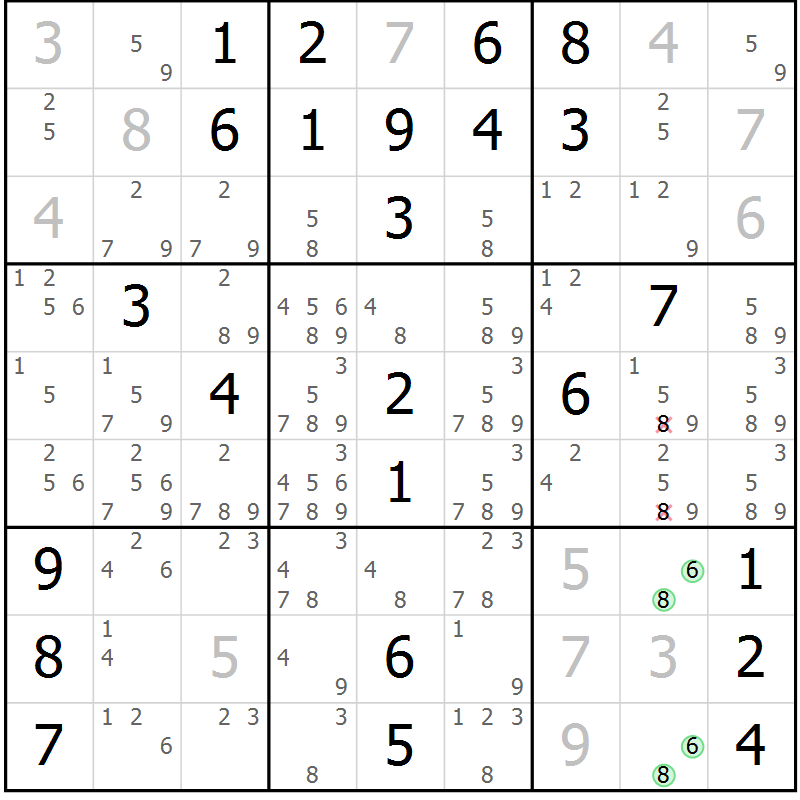 Position des candidats pour la solution de la Gr 32 page 35 du magazine de sudoku Virtuose n° 117