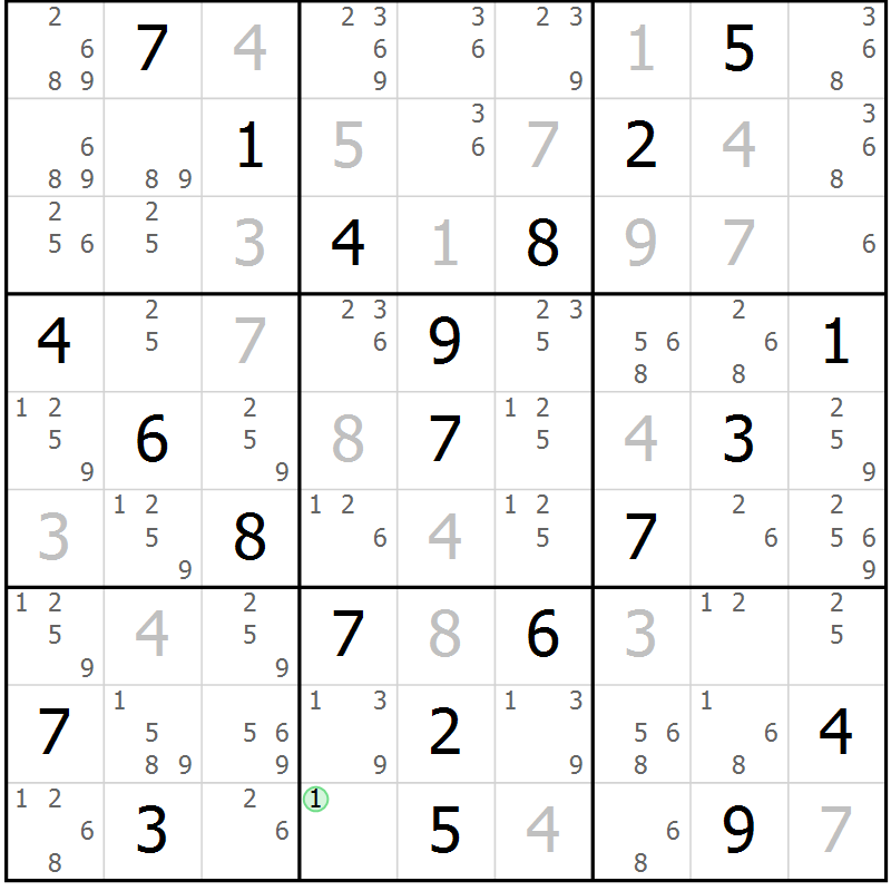 Position des candidats pour la solution de la Gr 34 page 37 du magazine de sudoku Virtuose n° 117