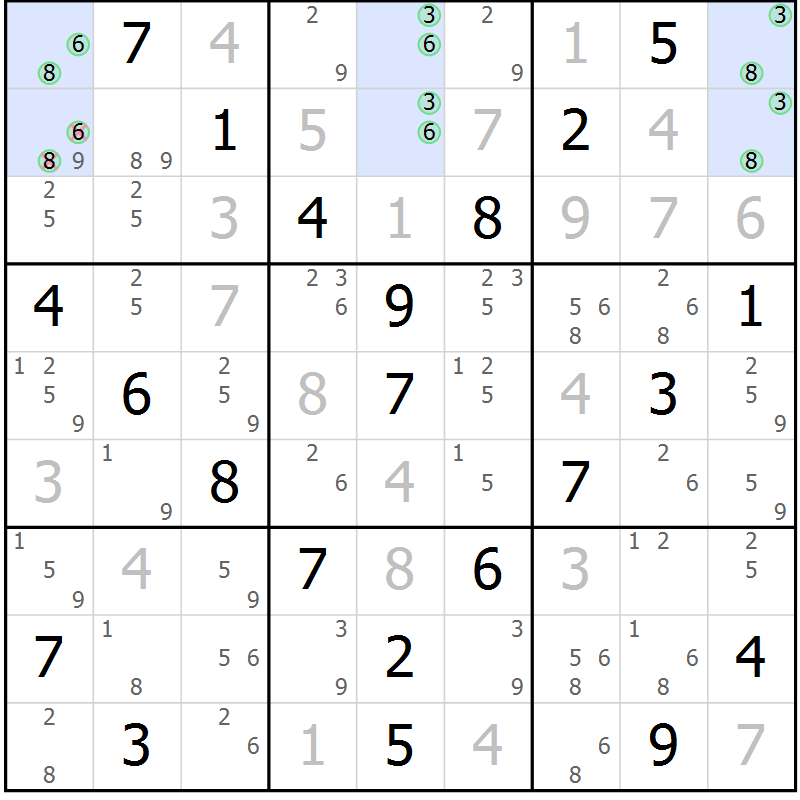 Position des candidats pour la solution de la Gr 34 page 37 du magazine de sudoku Virtuose n° 117