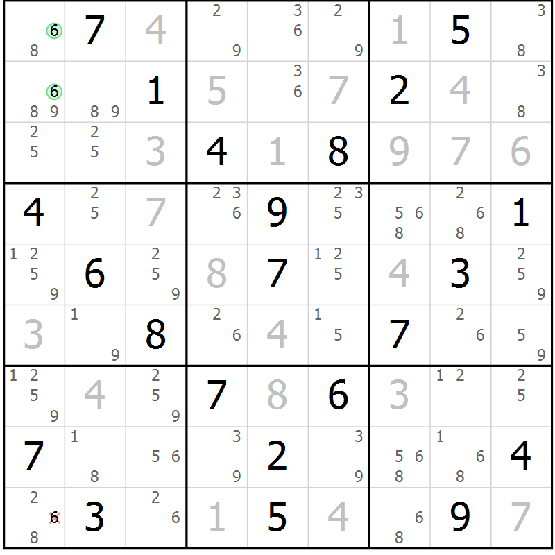 Position des candidats pour la solution de la Gr 34 page 37 du magazine de sudoku Virtuose n° 117