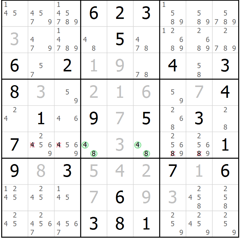 Position des candidats pour la solution de la Gr 35 page 38 du magazine de sudoku Virtuose n° 117