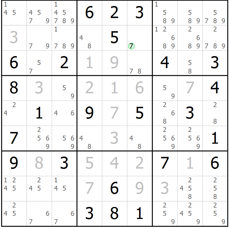 Position des candidats pour la solution de la Gr 35 page 38 du magazine de sudoku Virtuose n° 117