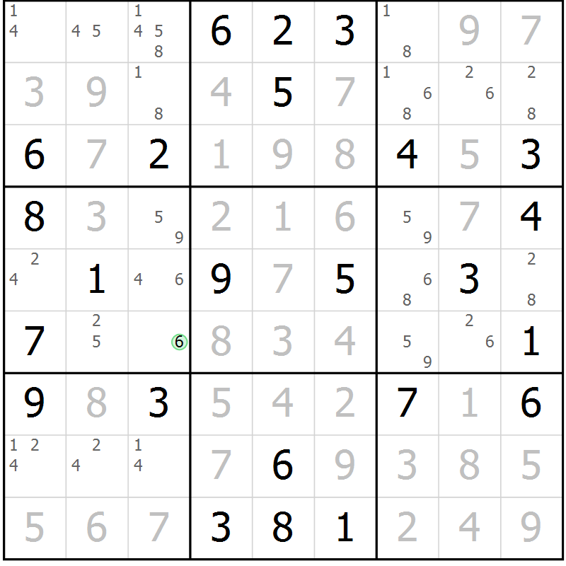 Position des candidats pour la solution de la Gr 35 page 38 du magazine de sudoku Virtuose n° 117