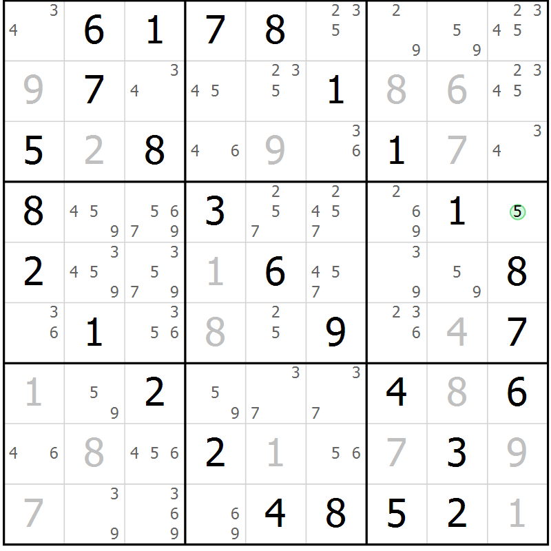 Position des candidats pour la solution de la Gr 38 page 41 du magazine de sudoku Virtuose n° 117
