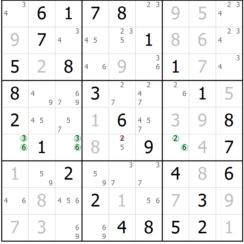 Position des candidats pour la solution de la Gr 38 page 41 du magazine de sudoku Virtuose n° 117