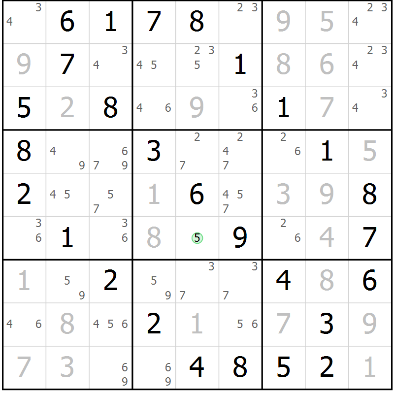 Position des candidats pour la solution de la Gr 38 page 41 du magazine de sudoku Virtuose n° 117