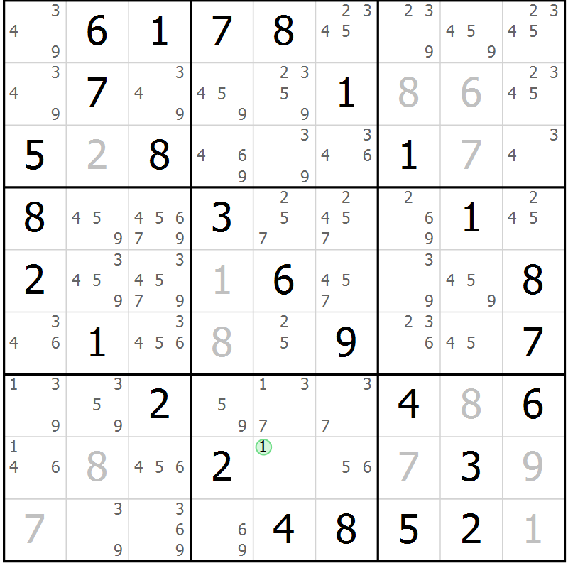 Position des candidats pour la solution de la Gr 38 page 41 du magazine de sudoku Virtuose n° 117