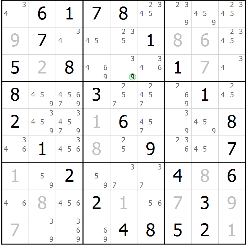 Position des candidats pour la solution de la Gr 38 page 41 du magazine de sudoku Virtuose n° 117