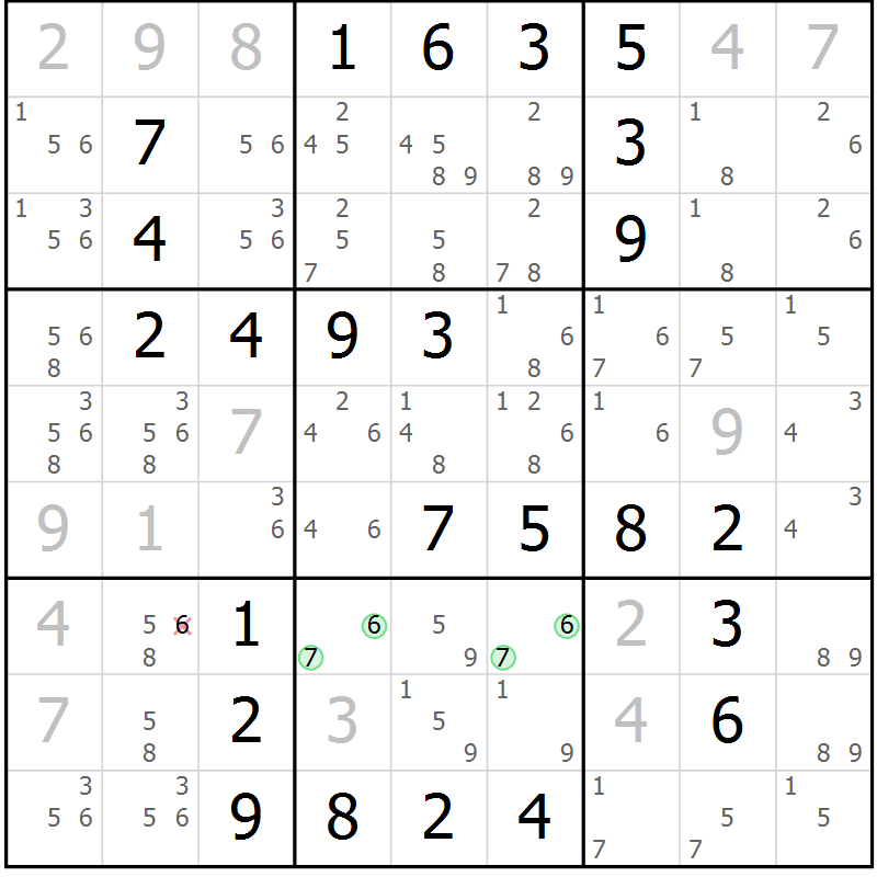 Position des candidats pour la solution de la Gr 41 page 44 du magazine de sudoku Virtuose n° 117