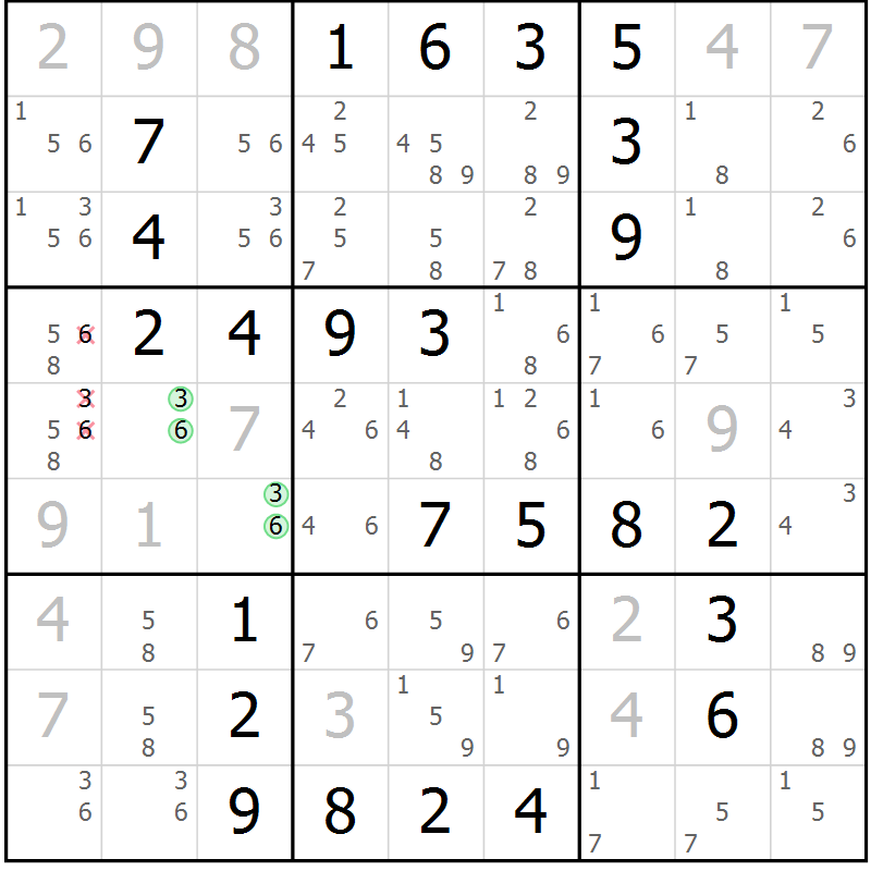 Position des candidats pour la solution de la Gr 41 page 44 du magazine de sudoku Virtuose n° 117