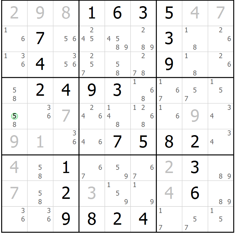 Position des candidats pour la solution de la Gr 41 page 44 du magazine de sudoku Virtuose n° 117