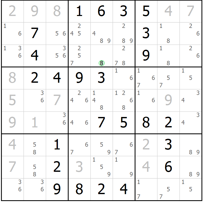 Position des candidats pour la solution de la Gr 41 page 44 du magazine de sudoku Virtuose n° 117