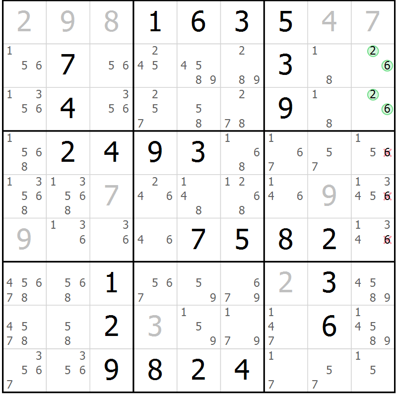 Position des candidats pour la solution de la Gr 41 page 44 du magazine de sudoku Virtuose n° 117