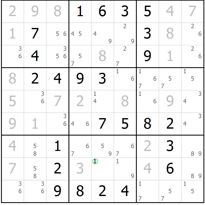 Position des candidats pour la solution de la Gr 41 page 44 du magazine de sudoku Virtuose n° 117