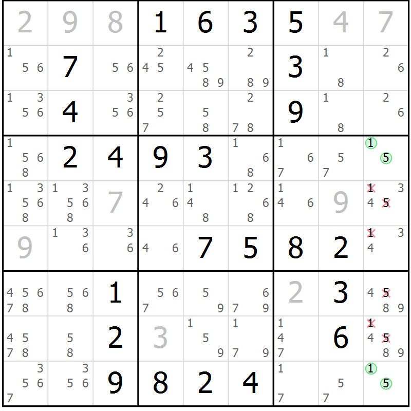 Position des candidats pour la solution de la Gr 41 page 44 du magazine de sudoku Virtuose n° 117