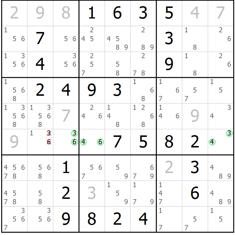 Position des candidats pour la solution de la Gr 41 page 44 du magazine de sudoku Virtuose n° 117