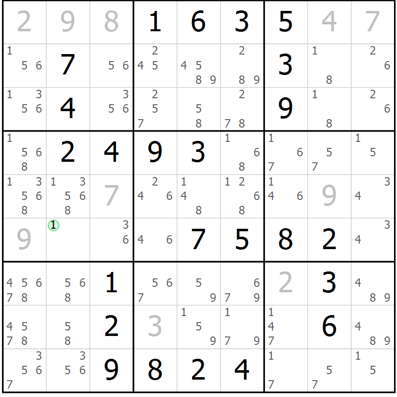 Position des candidats pour la solution de la Gr 41 page 44 du magazine de sudoku Virtuose n° 117