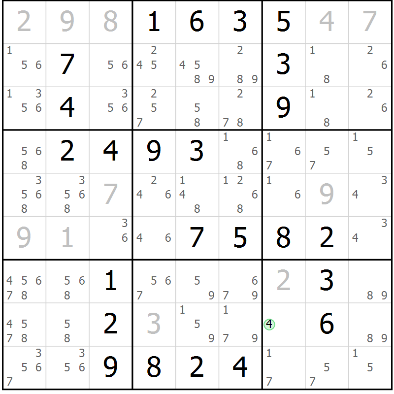 Position des candidats pour la solution de la Gr 41 page 44 du magazine de sudoku Virtuose n° 117