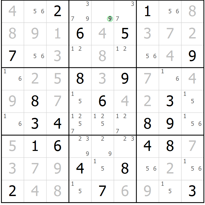Position des candidats pour la solution de la Gr 44 page 47 du magazine de sudoku Virtuose n° 117