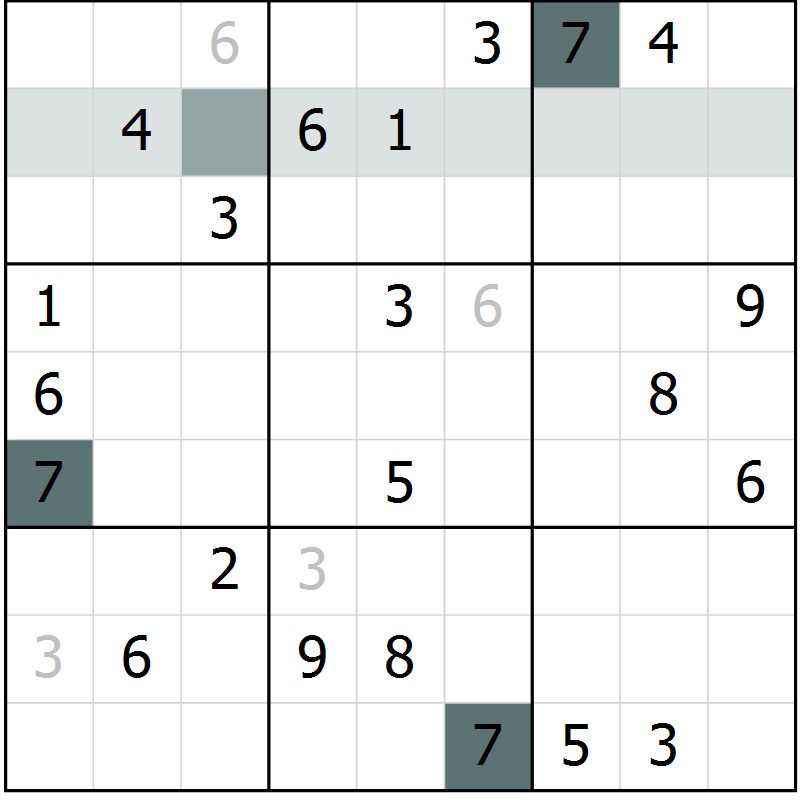 Position des candidats pour la solution de la Gr 5 page 8 du magazine de sudoku Virtuose n° 117