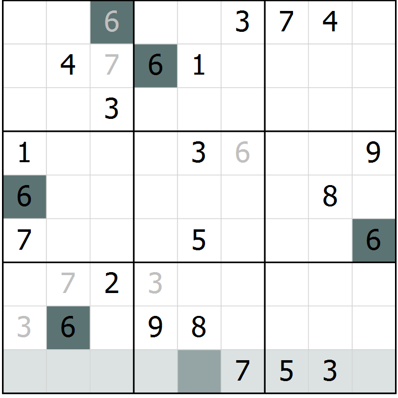 Position des candidats pour la solution de la Gr 5 page 8 du magazine de sudoku Virtuose n° 117