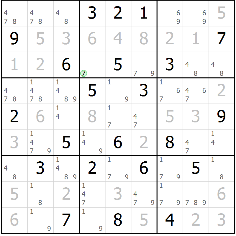 Position des candidats pour la solution de la Gr 51 page 54 du magazine de sudoku Virtuose n° 117