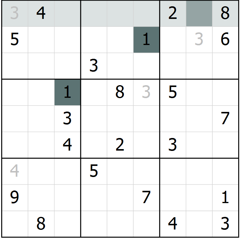 Position des candidats pour la solution de la Gr 6 page 9 du magazine de sudoku Virtuose n° 117