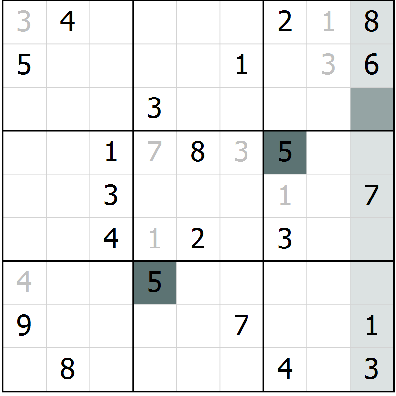 Position des candidats pour la solution de la Gr 6 page 9 du magazine de sudoku Virtuose n° 117