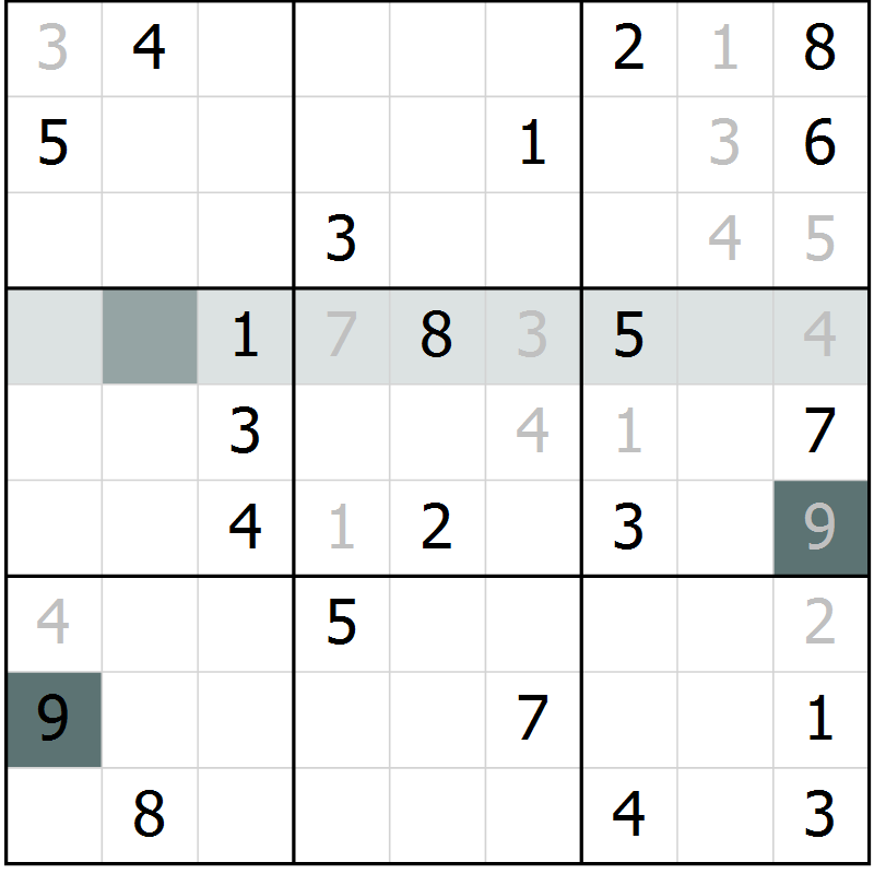 Position des candidats pour la solution de la Gr 6 page 9 du magazine de sudoku Virtuose n° 117