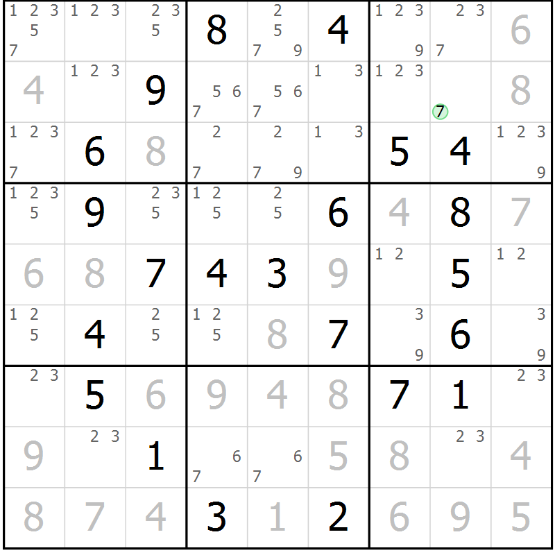 Position des candidats pour la solution de la Gr 62 page 65 du magazine de sudoku Virtuose n° 117