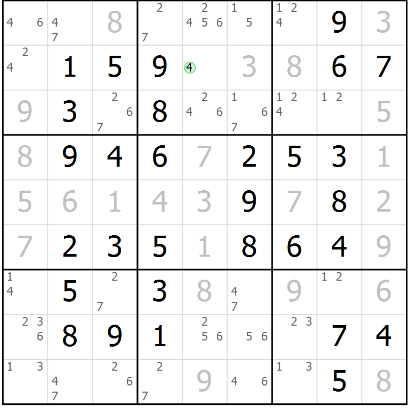 Position des candidats pour la solution de la Gr 66 page 69 du magazine de sudoku Virtuose n° 117