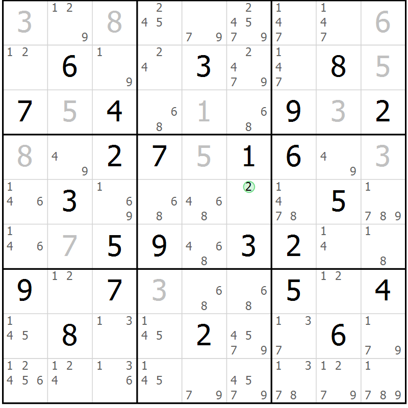 Position des candidats pour la solution de la Gr 67 page 70 du magazine de sudoku Virtuose n° 117